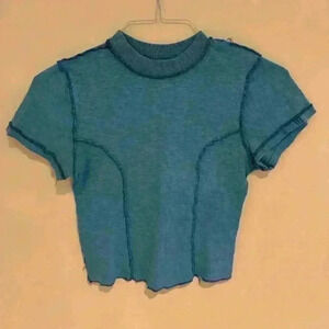 BDG Blue Crop Top Size Medium Like New